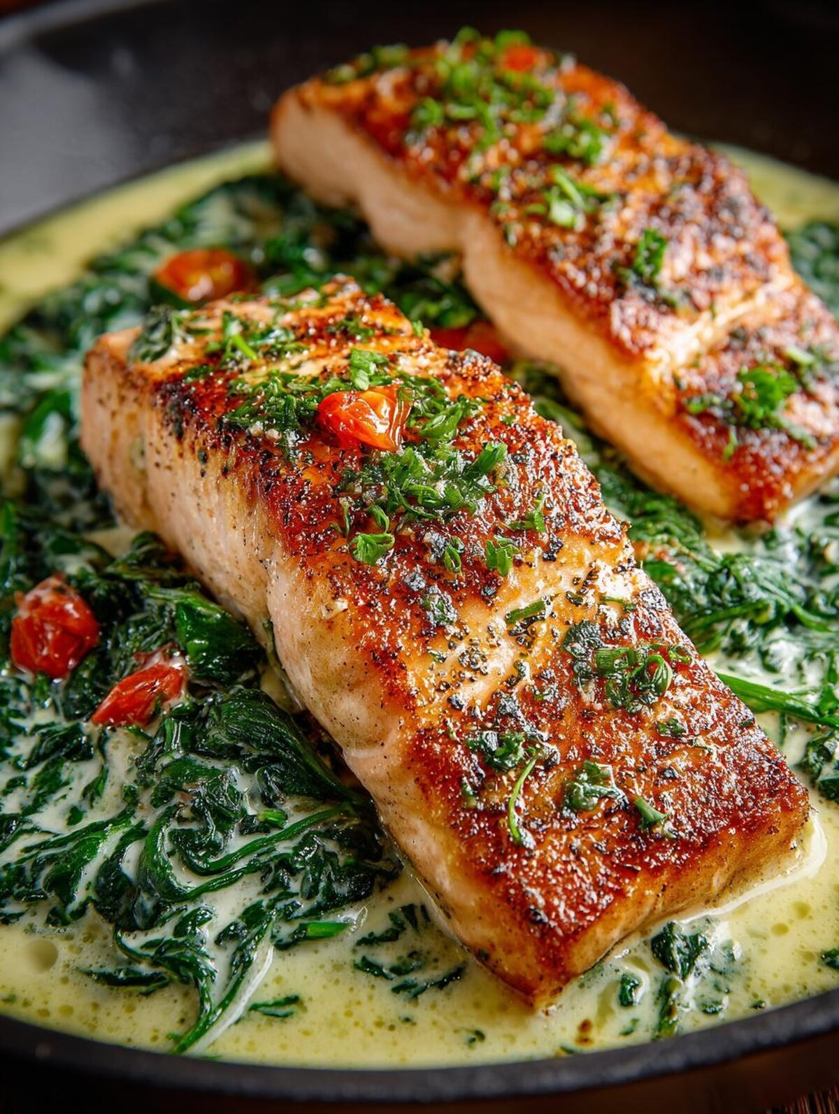 Delicious Creamy Spinach Salmon in 30 Minutes