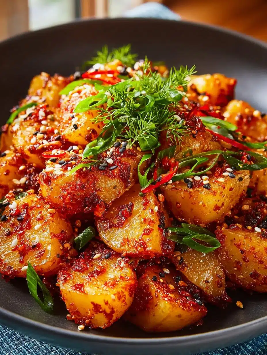 Crispy Gochujang Potato Salad for Flavorful Fun - Crispy Gochujang Potato Salad - main visual representation