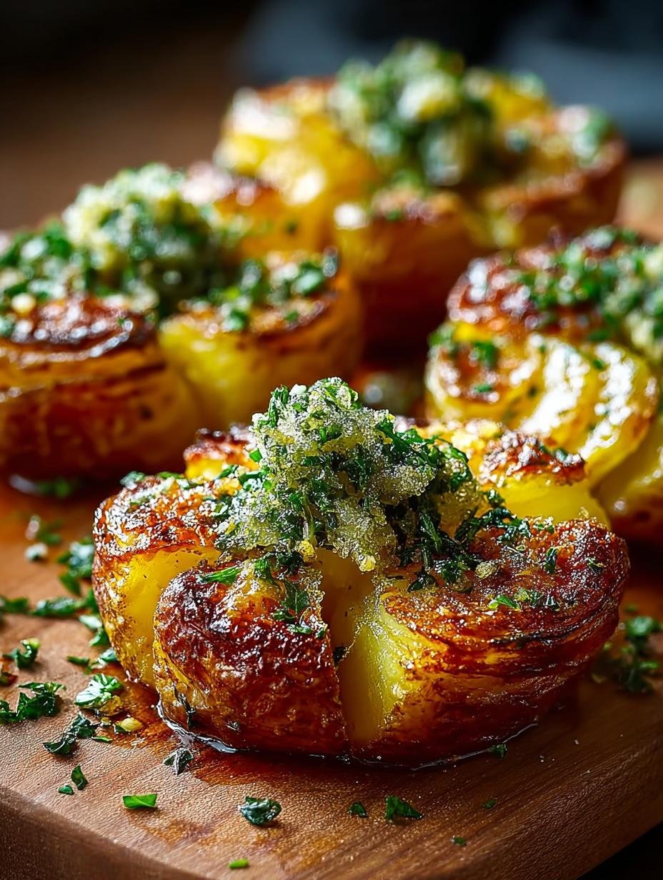 Crispy Smashed Potatoes with Garlic Pesto Delight 2 Crispy Smashed Potatoes with Garlic Pesto Delight - Crispy Smashed Potatoes - main visual representation
