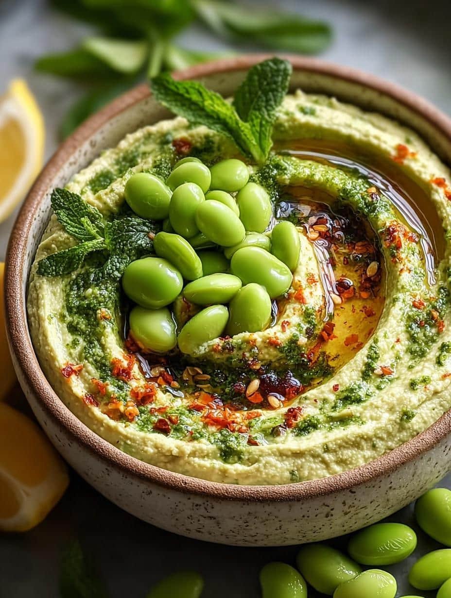 Creamy Edamame Hummus: 5-Minute Vegan Delight - Edamame Hummus - main visual representation