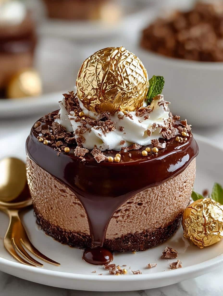 Irresistible Ferrero Rocher Chocolate Mousse Dessert Bowls - Ferrero Rocher Chocolate Mousse - main visual representation