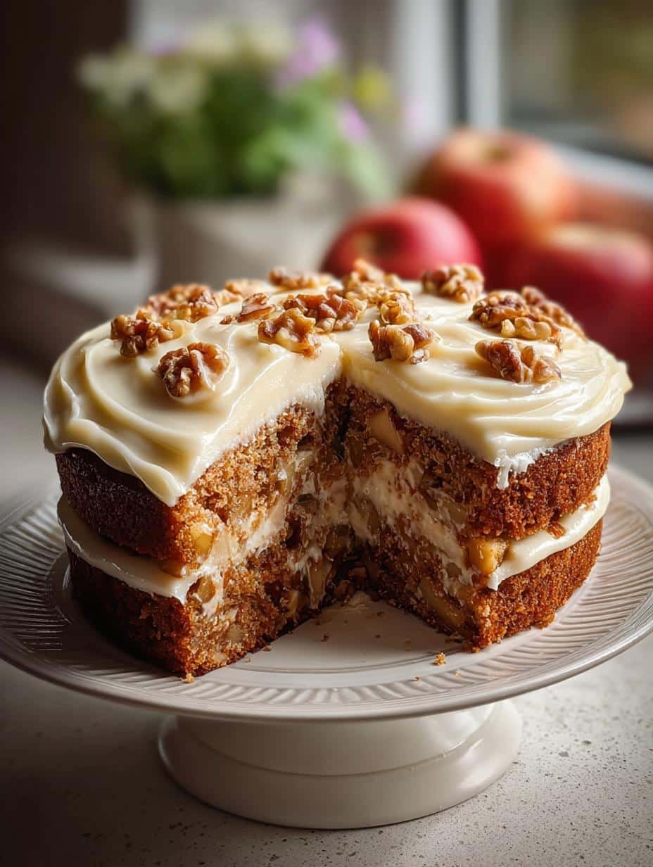 Fresh Apple Cake with Cream Cheese Frosting: 12 Servings - Fresh Apple Cake with - main visual representation