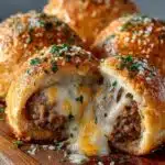 Garlic Parmesan Cheeseburger Bombs