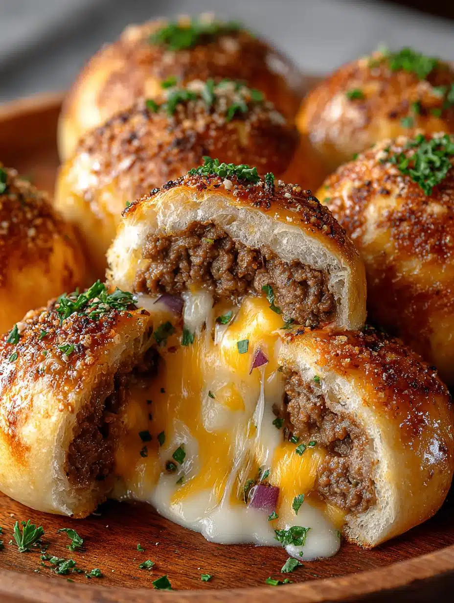 Garlic Parmesan Cheeseburger Bombs: 12 Cheesy Delights - Garlic Parmesan Cheeseburger Bombs - additional detail