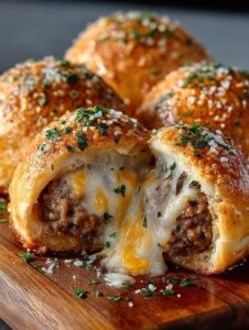 Garlic Parmesan Cheeseburger Bombs