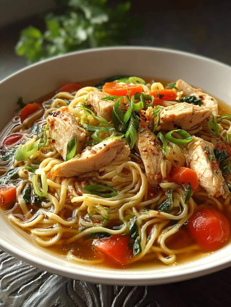 Ginger Scallion Chicken Noodle Soup for Cozy Nights - Ginger Scallion Chicken Noodle - main visual representation