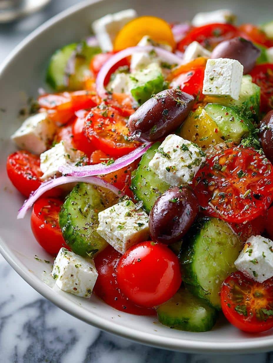 Greek Salad with Fresh Ingredients: A Healthy Delight - Greek Salad with Fresh - main visual representation