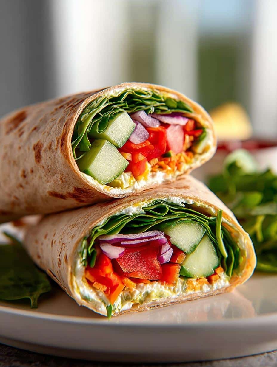 Healthy Veggie Hummus Wrap: 4 Ingredients for Delight - Healthy Veggie Hummus Wrap - main visual representation