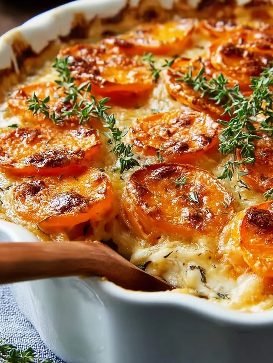 Indulgent Scalloped Sweet Potatoes