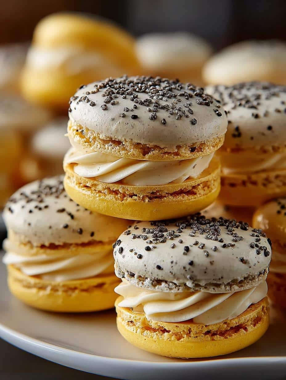Lemon Poppy Seed Macarons