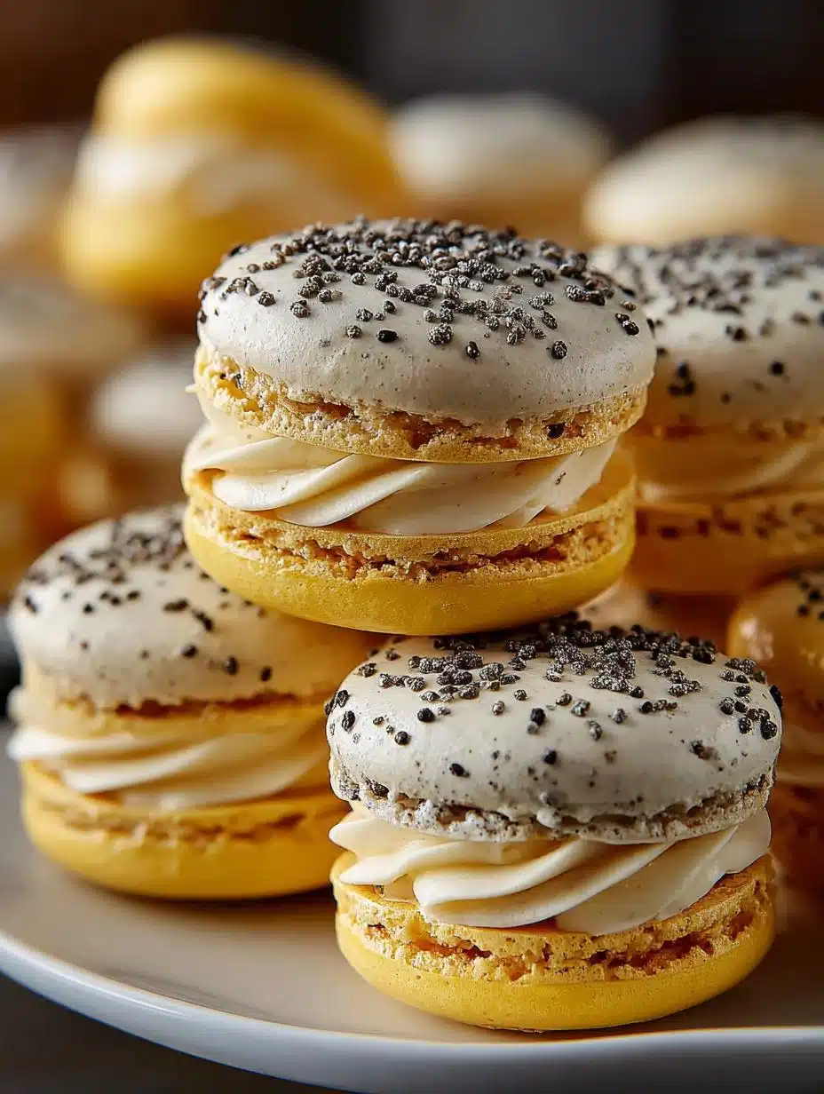 Lemon Poppy Seed Macarons