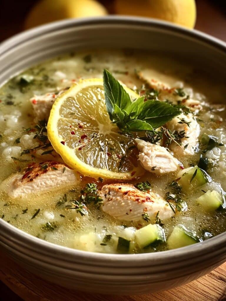 Mediterranean Lemon Chicken Soup