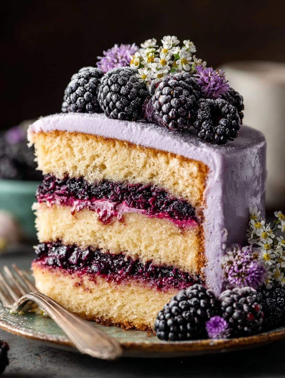 Moist Blackberry Lavender Cake: A Delightful Treat - Moist Blackberry Lavender Cake - additional detail