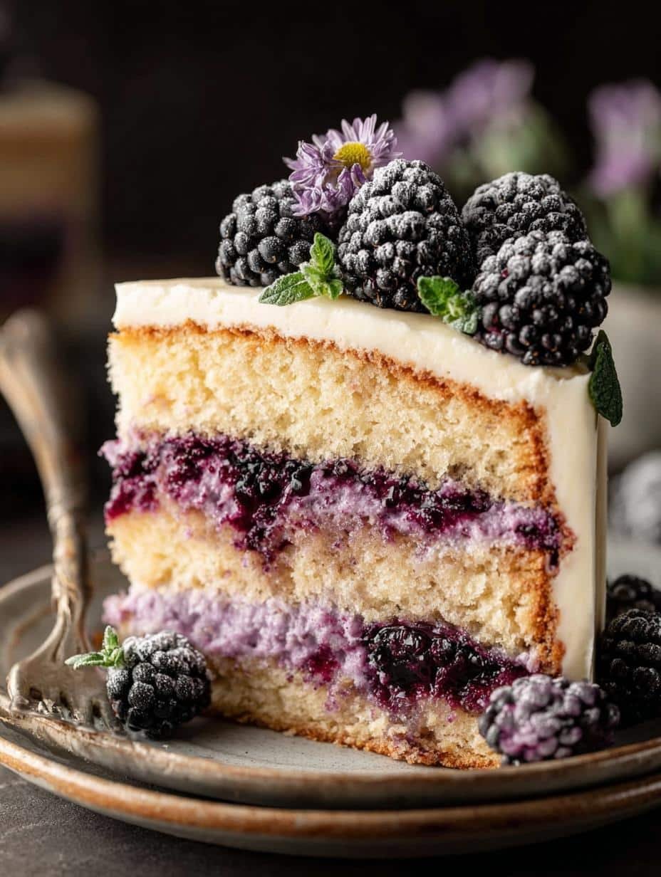 Moist Blackberry Lavender Cake