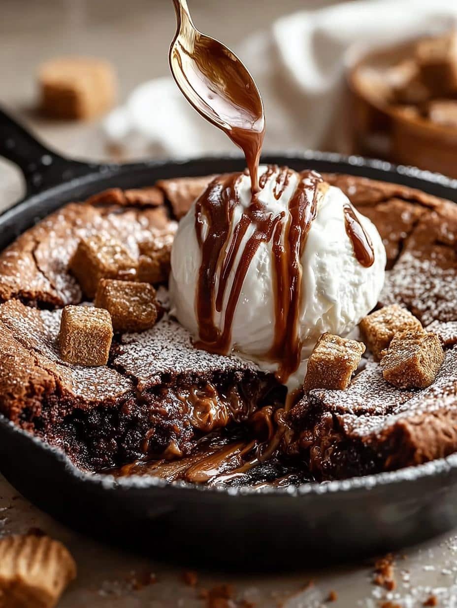 Molten Biscoff Brownie Skillet