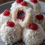 Raspberry Coconut Snowballs