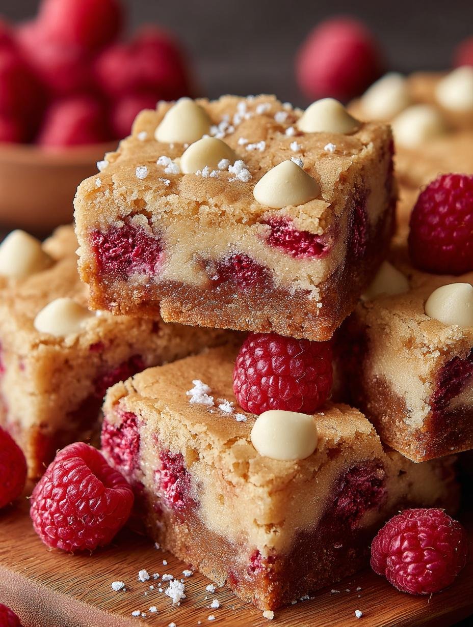 Raspberry White Chocolate Blondies: 16 Irresistible Squares - Raspberry White Chocolate Blondies - additional detail