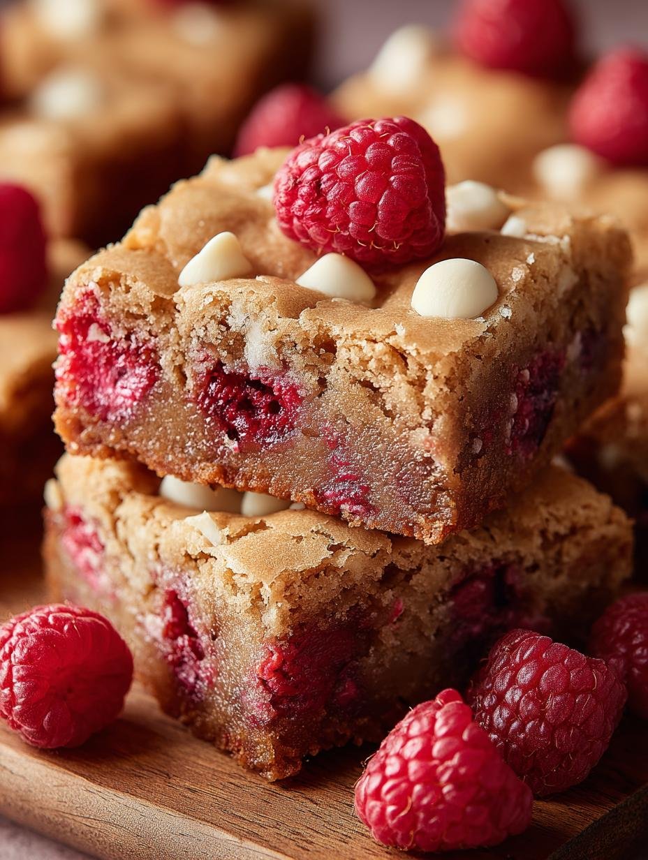 Raspberry White Chocolate Blondies