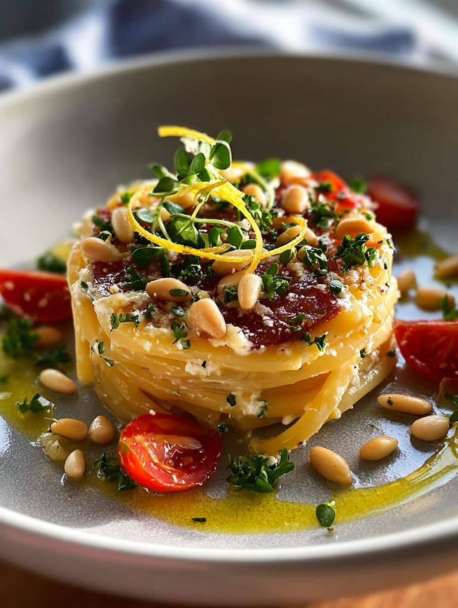 Saffron Garlic Pine Nut: 5 Ways to Elevate Your Pasta - Saffron Garlic Pine Nut - main visual representation