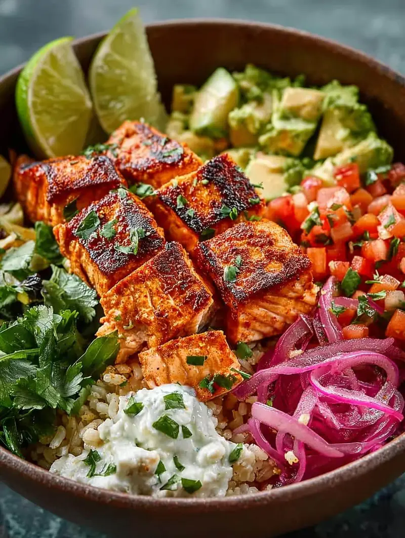 Chili Lime Salmon Taco Bowls for Flavorful Healthy Nights - Salmon Taco Bowls - main visual representation