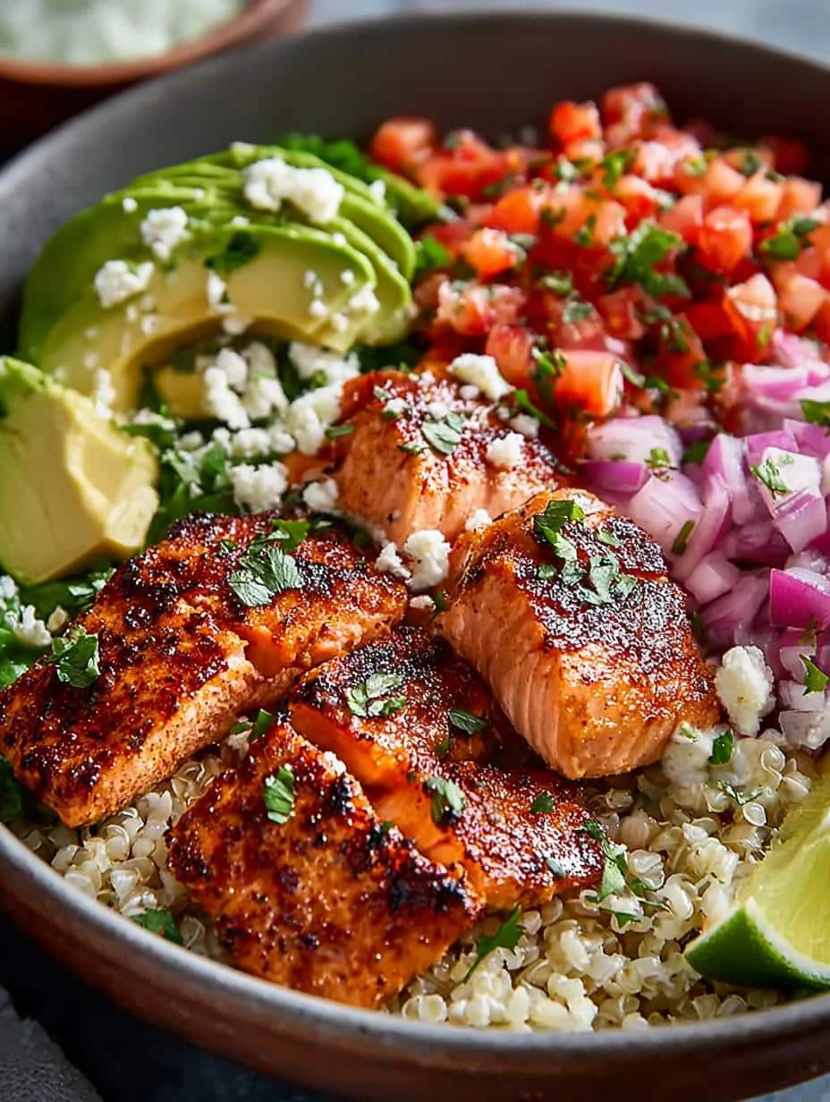 Chili Lime Salmon Taco Bowls for Flavorful Healthy Nights - Salmon Taco Bowls - additional detail