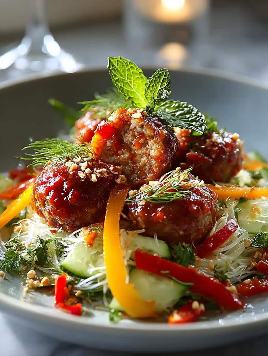 Savory Beef Meatballs with Sweet Potato Mash and Maple Sauce - Savory Beef Meatballs with - additional detail