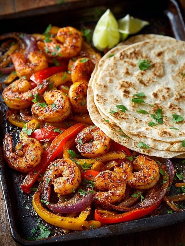 Sheet Pan Shrimp Fajitas