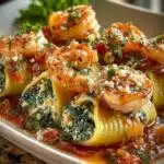 Shrimp Spinach Stuffed Pasta