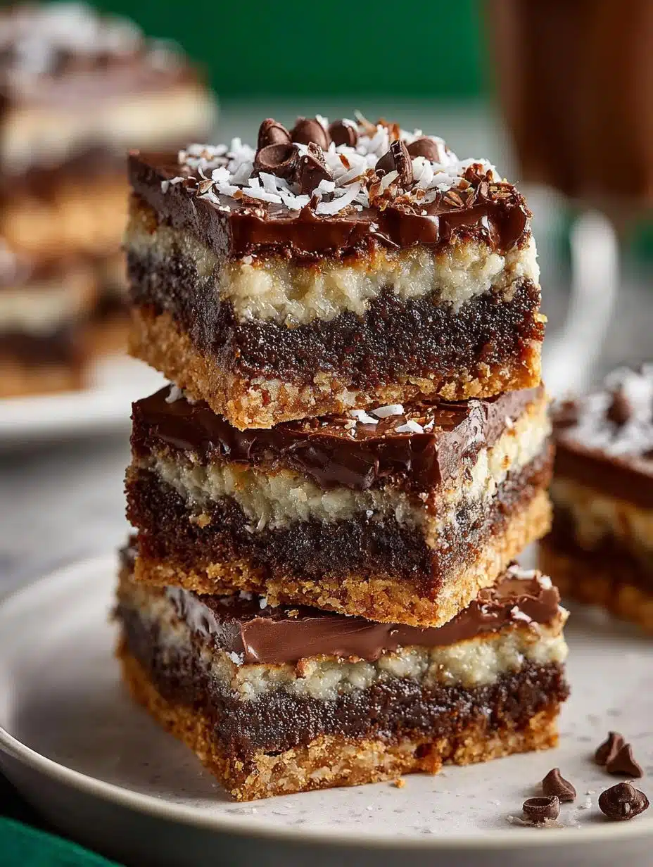 Indulge in Six Layer Chocolate Coconut Delight - Six Layer Chocolate Coconut - additional detail