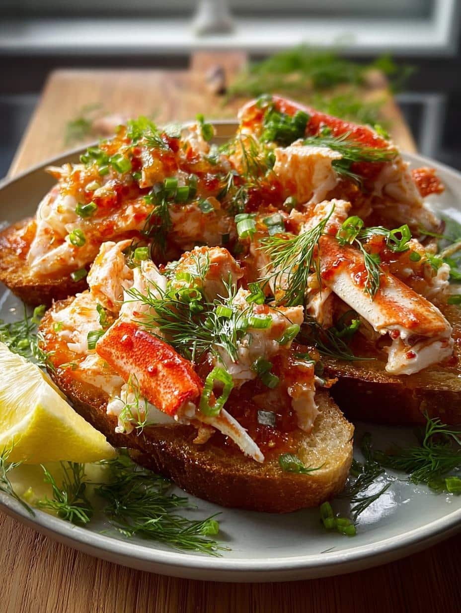 Irresistible Snow Crab Fennel Chili Toast Recipe - Snow Crab Fennel Chili - additional detail