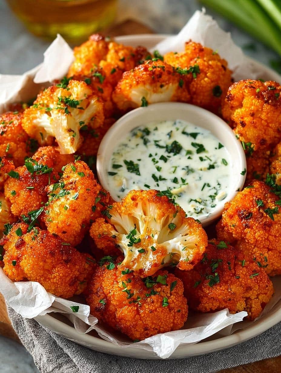 Spicy Buffalo Cauliflower Bites