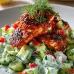 Spicy Mediterranean Chicken with Creamy Cucumber Salad 4 Spicy Mediterranean Chicken with
