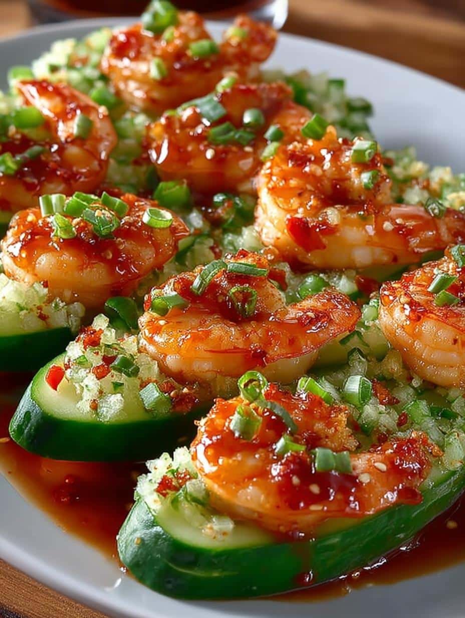 Spicy Sriracha Shrimp Cucumber