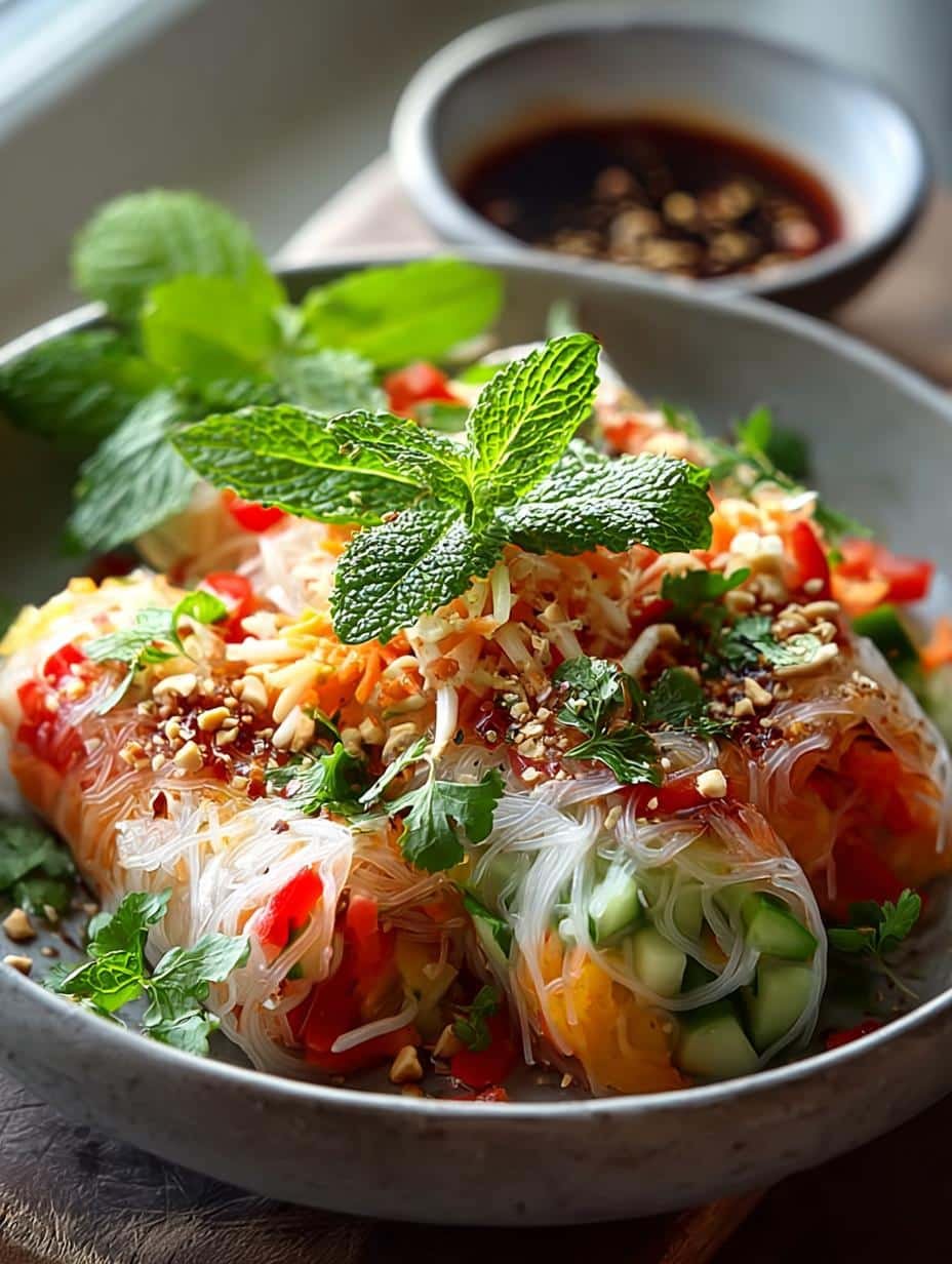 Spring Roll Salad with Spicy Ginger Dressing: 4 Steps to Freshness 1 Spring Roll Salad with