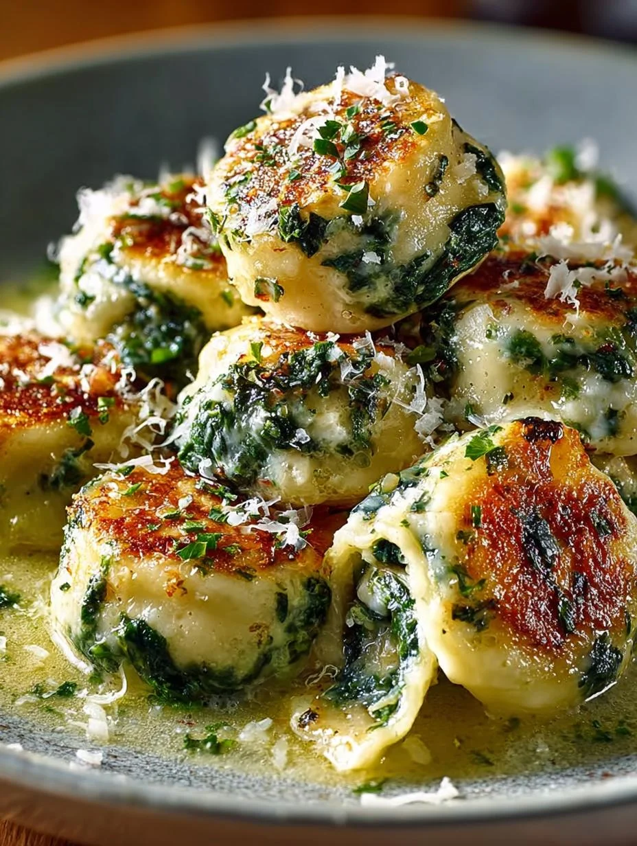 Sudtiroler Spinach Dumplings with Butter & Parmesan - Sudtiroler Spinach Dumplings with - main visual representation