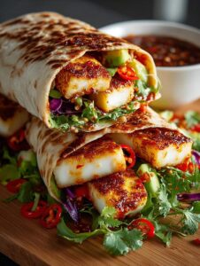 Sweet Chili Halloumi Wraps