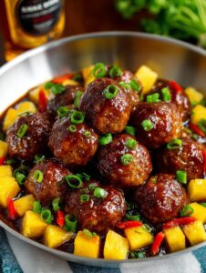 Teriyaki Meatballs with Pineapple