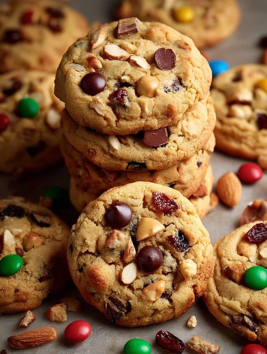 Trail Mix Cookies with Chocolate and Nuts Delightfully Chewy - Trail Mix Cookies with - main visual representation