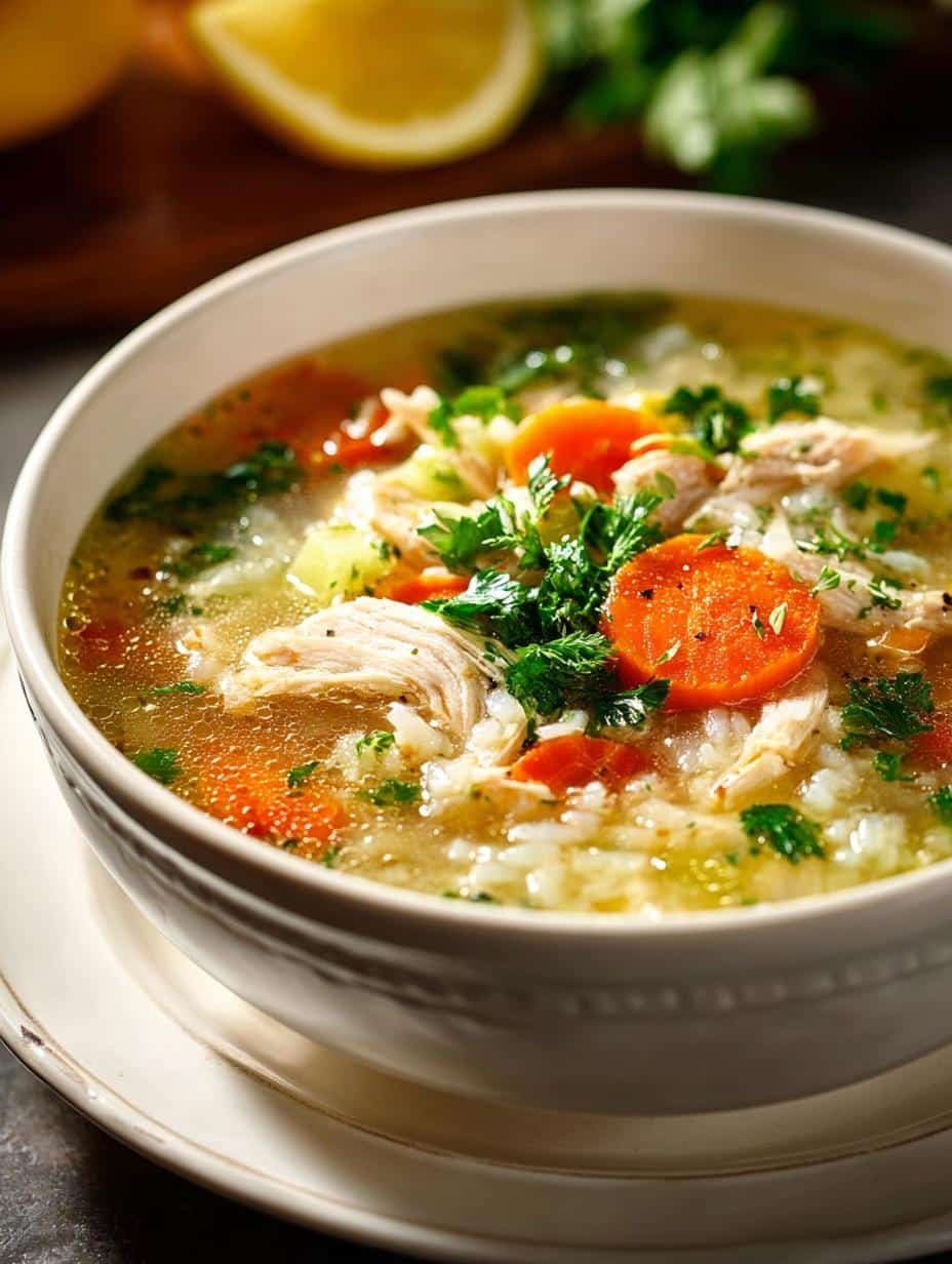 Turkey Rice Soup with Lemon and Parsley Gremolata 3 Turkey Rice Soup with Lemon and Parsley Gremolata - Turkey Rice Soup with - additional detail