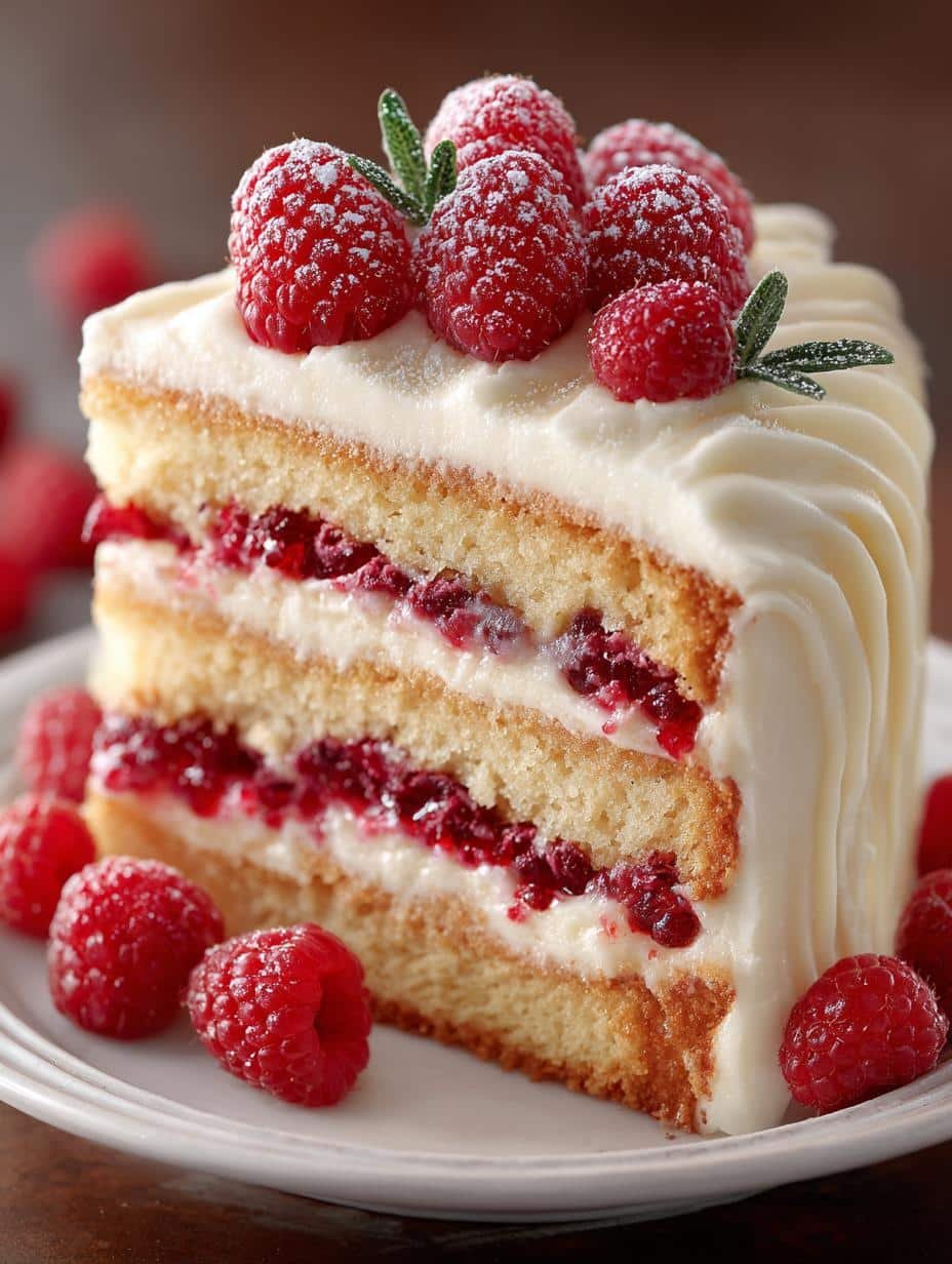 Vanilla Raspberry Layer Cake