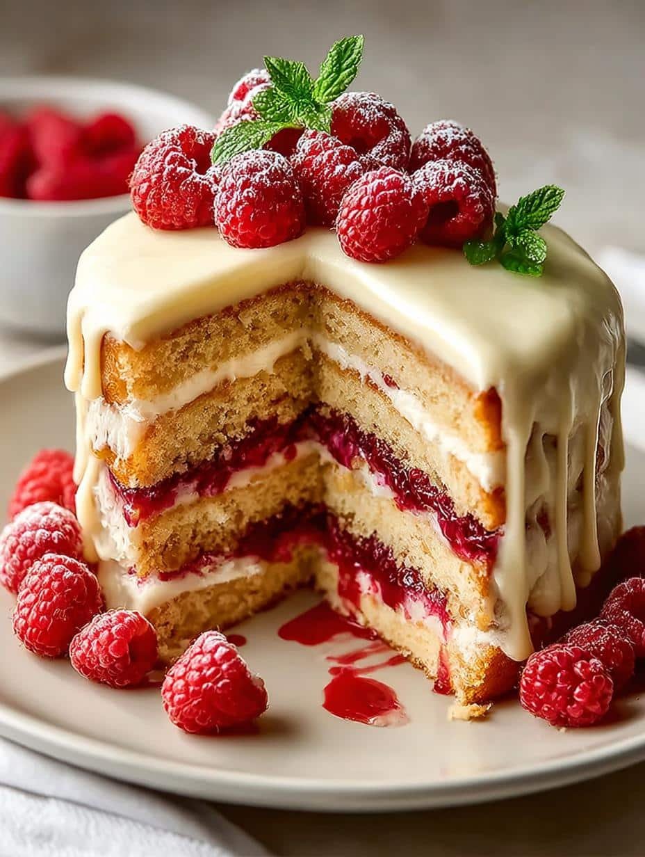Decadent White Chocolate Raspberry Cake Recipe to Savor - White Chocolate Raspberry Cake - main visual representation