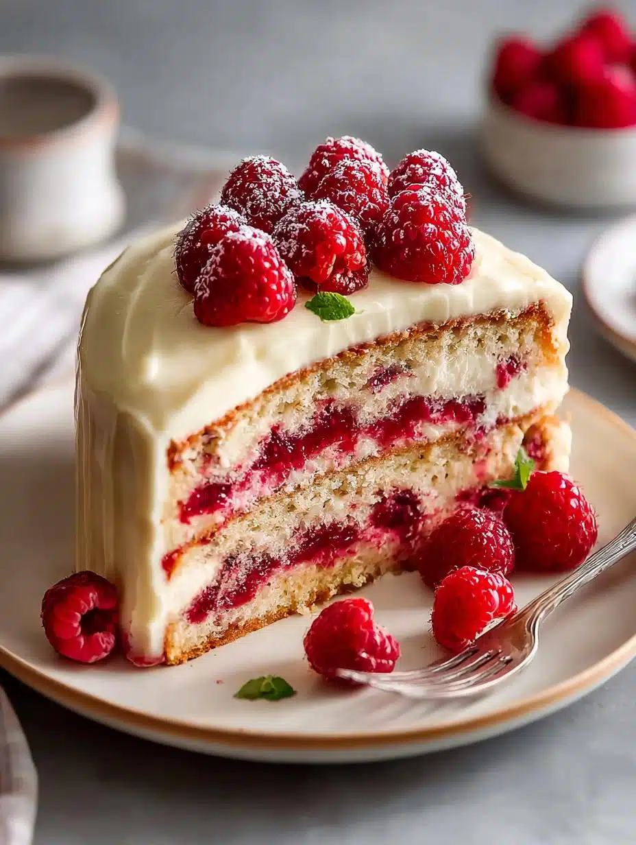 White Chocolate Raspberry Cake