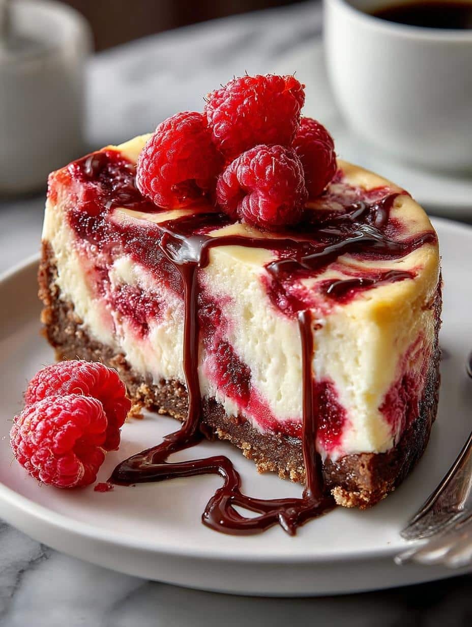 White Chocolate Raspberry Swirl Cheesecake Delight - White Chocolate Raspberry Swirl - main visual representation