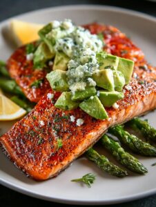 Baked Salmon with Avocado