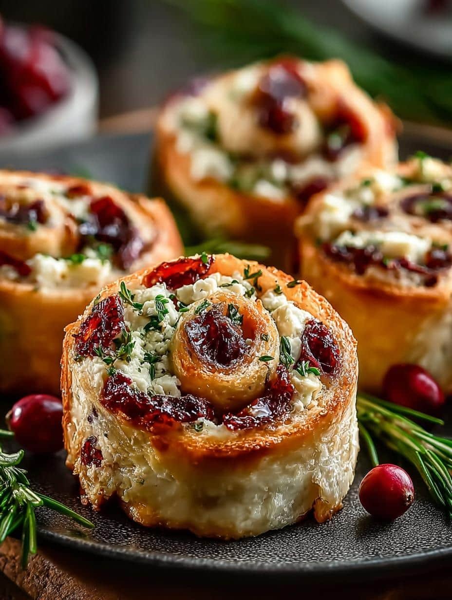 Christmas Cranberry Feta Pinwheels That Will Impress Guests - Christmas Cranberry Feta Pinwheels - additional detail