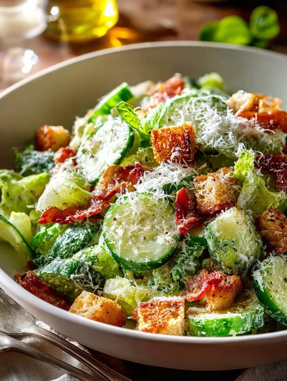 Cucumber Caesar Salad Refreshing: 5 Delicious Twists 3 Cucumber Caesar Salad Refreshing: 5 Delicious Twists - Cucumber Caesar Salad Refreshing - additional detail
