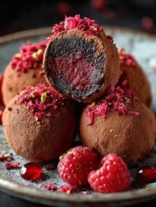 Dark Chocolate Raspberry Truffles