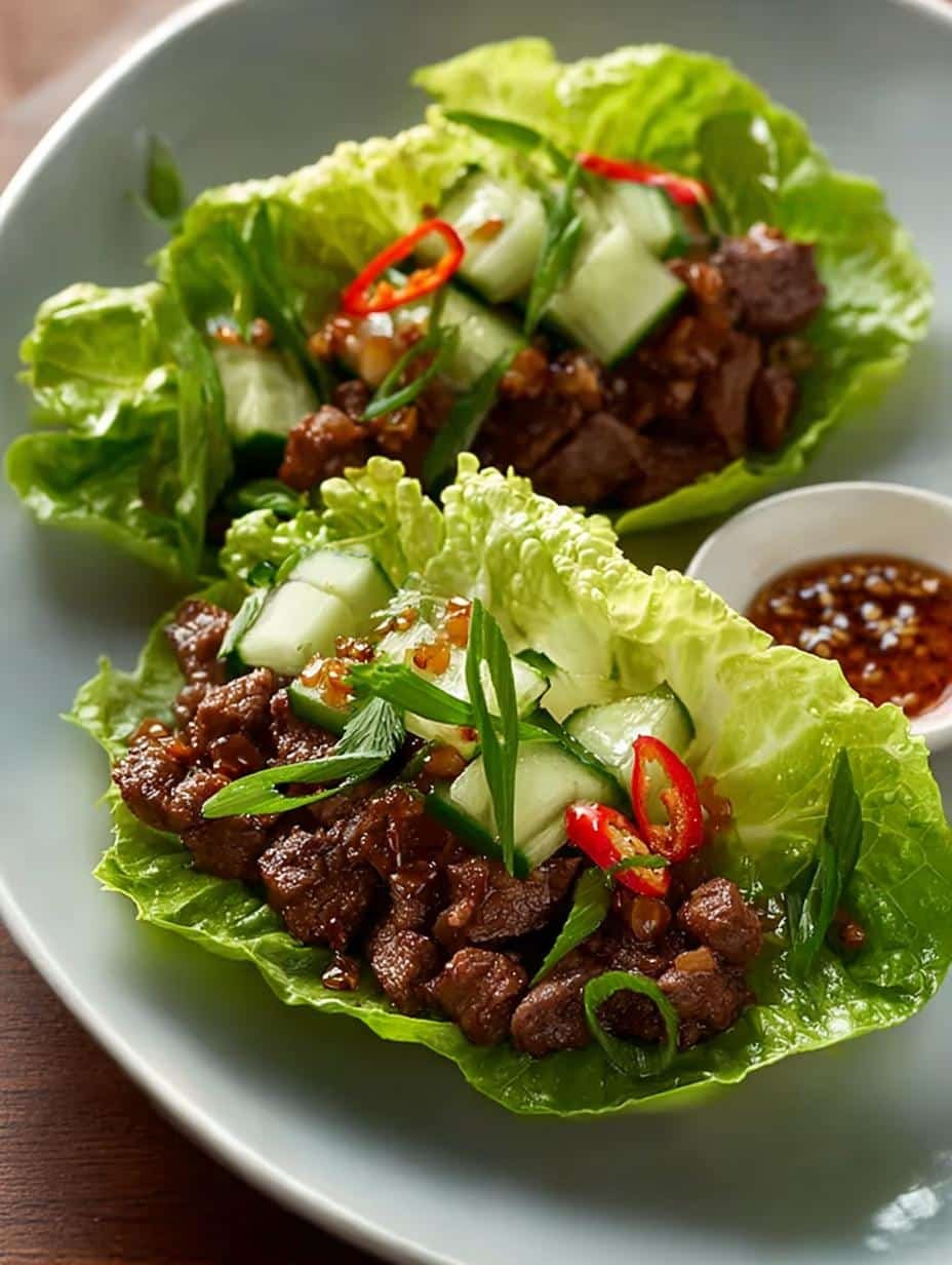 Ginger Scallion Beef Lettuce: 5 Sensational Wraps - Ginger Scallion Beef Lettuce - additional detail