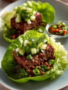 Ginger Scallion Beef Lettuce