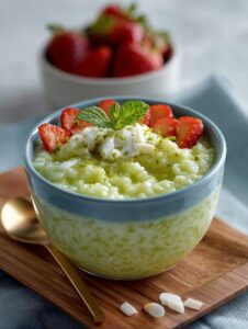 Matcha Rice Pudding